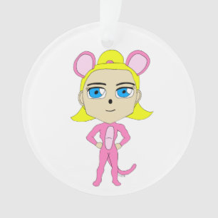 pink catgirl     ornament