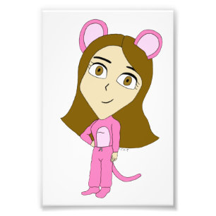 pink catgirl     photo print