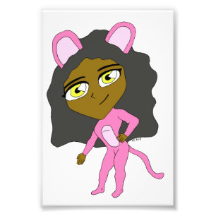 pink catgirl     photo print