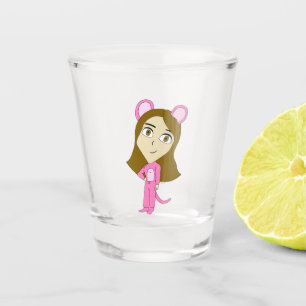 pink catgirl shot glass