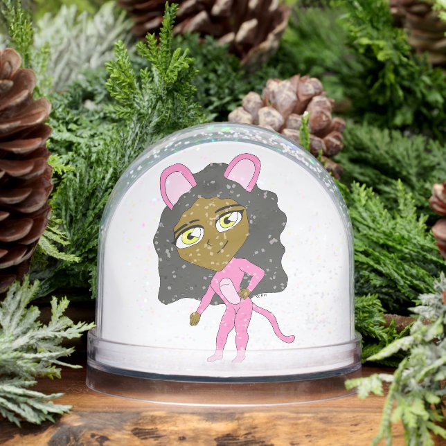 pink catgirl   snowglobe (Winter)