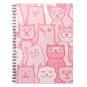 Pink Cats, Adorable Seamless Pattern. Notebook