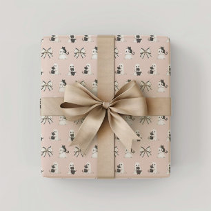 Pink cats and ghosts Halloween Wrapping Paper