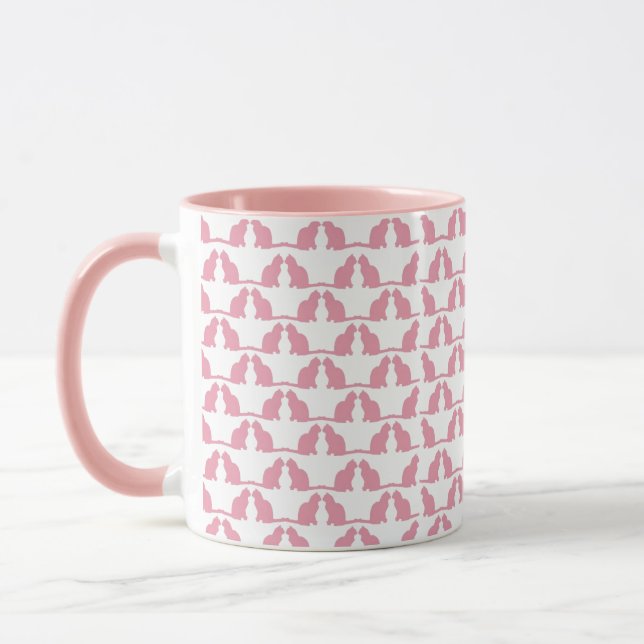 Pink Cats Pattern Cute Gift Mug (Left)