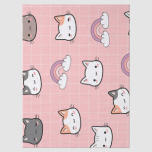 Pink, Cats & Rainbows Tissue Paper