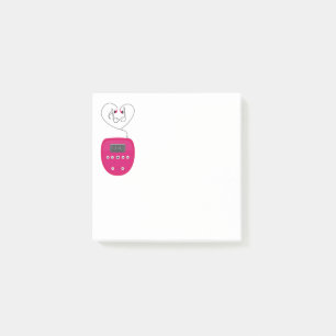 Pink CD Player with Earphones Kissing Post-it Notes