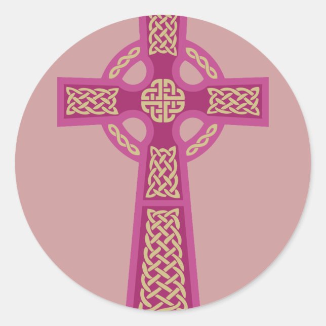 Pink Celtic Cross Stickers (Front)
