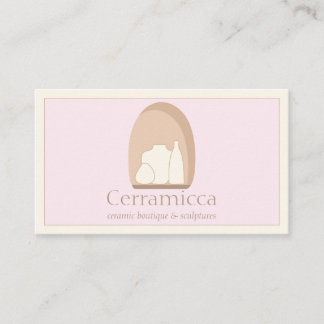 Pink Ceramic Pottery Porcelain Sculpture Vase Business Card