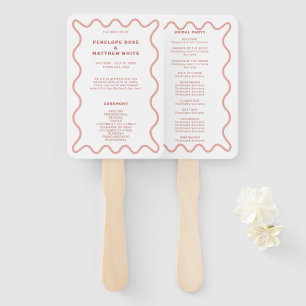 Pink Ceremony Program Hand Fan