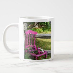 Pink Chair and Flowers - Martha's Vineyard Large Coffee Mug