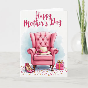 Pink Chair Mothers Day Celebration Card
