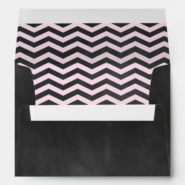 Pink Chalkboard Baby Shower Envelope (Back (Bottom))