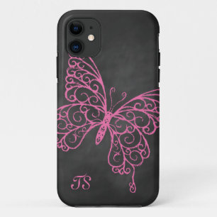 Pink Chalkboard Butterfly iPhone 5 Case-Mate ID iPhone 11 Case