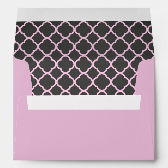 Pink Chalkboard Pattern Envelope (Back (Bottom))
