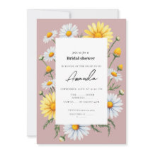 Pink Chamomile Bridal Shower Invitation