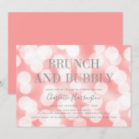 Pink Champagne Bokeh Brunch & Bubbly Bridal Shower