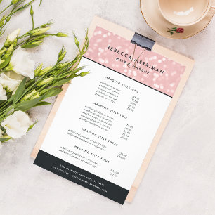 Pink Champagne Bokeh Pricing & Services Flyer