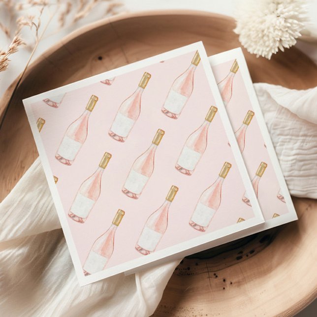 Pink Champagne Bridal Shower Bachelorette Party Napkin (Creator Uploaded)