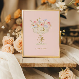 Pink Champagne Bridal Shower Cards and Gifts Sign 