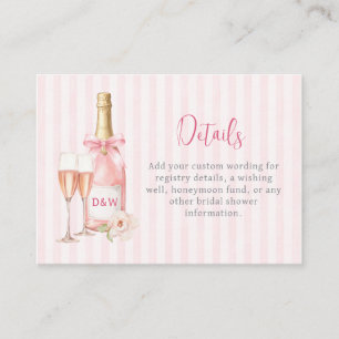Pink Champagne Bridal Shower Enclosure Card