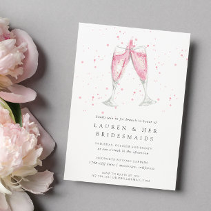 Pink Champagne Bridesmaids Brunch Invitation