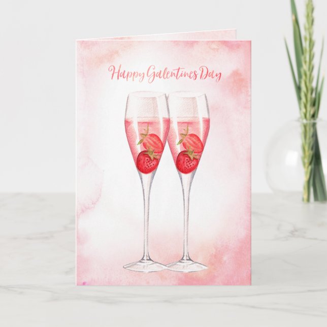 Pink Champagne | Galentine's Day Card (Front)