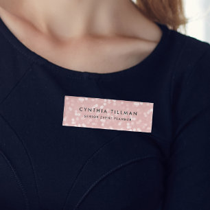 Pink Champagne Name Tag