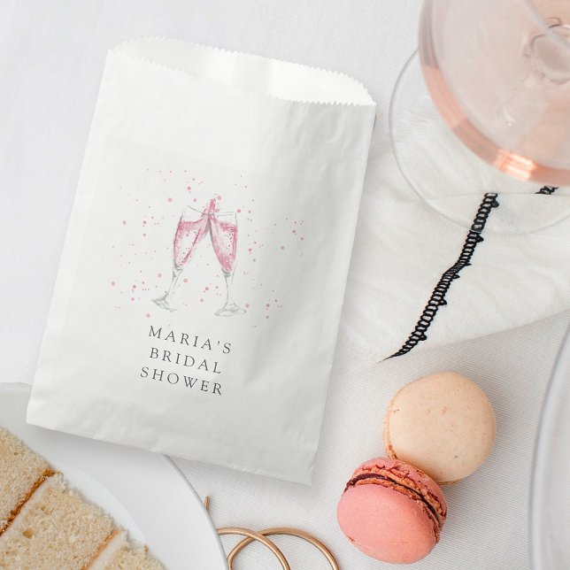 Pink Champagne Personalised Bridal Shower Favour Bag (Creator Uploaded)