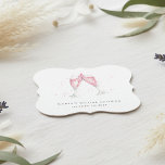 Pink Champagne Personalised Bridal Shower Paper Coaster<br><div class="desc">Festive and elegant bridal shower coasters feature a pair of clinking champagne glasses in watercolor,  filled with pink bubbly. Personalise with your event name and date in chic grey lettering.</div>