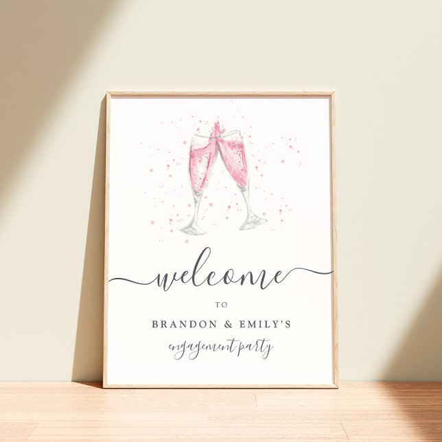 Pink Champagne Personalized Event Welcome Sign (Creator Uploaded)