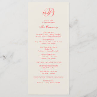 Pink & Champagne Wedding Program