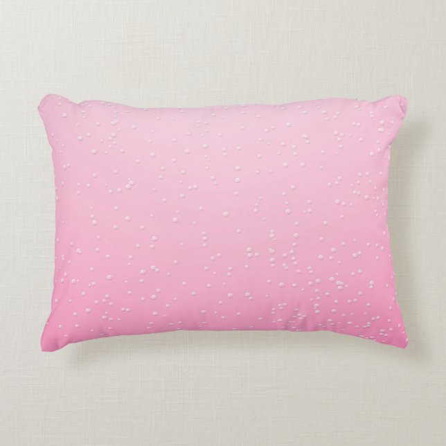Pink Champagne with Tiny Bubbles Background Art Decorative Cushion (Front)