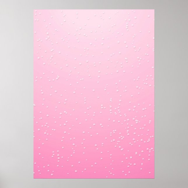 Pink Champagne with Tiny Bubbles Background Art Poster (Front)