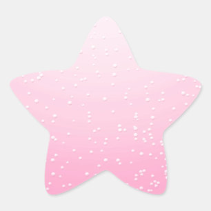 Pink Champagne with Tiny Bubbles Background Art Star Sticker
