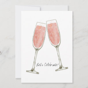 Pink Champange Personalised Holiday Card
