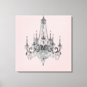 Pink Chandelier Canvas Wall Art
