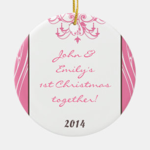 Pink Chandelier Chic Personalised Name Ornament