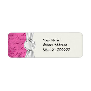 pink chandelier vintage writing background return address label