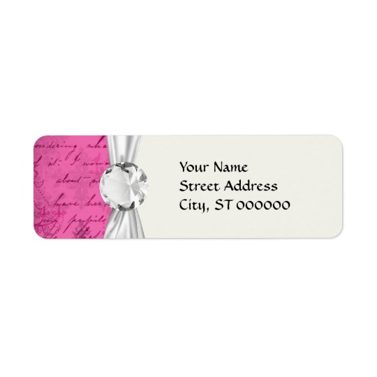 pink chandelier vintage writing background return address label