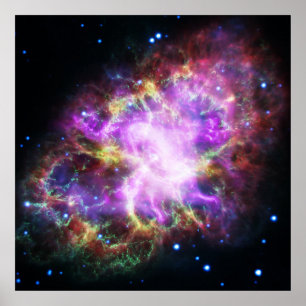 Pink Chandra X-ray Crab Nebula Poster