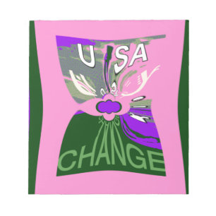 Pink Change  Hillary USA We Are Stronger Together. Notepad