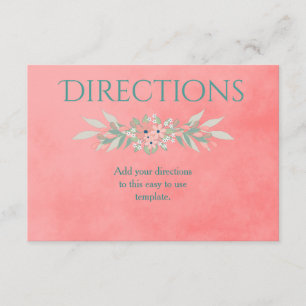 Pink Charm Directions Enclosure Card