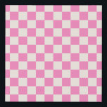 Pink Check, Chequerboard Pattern, Chequered Faux Canvas Print<br><div class="desc">Chequered Pattern – pink and cream white chequerboard.</div>