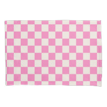 Pink Check, Chequerboard Pattern, Chequered Pillowcase