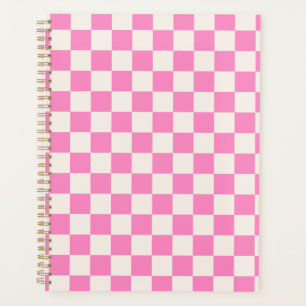 Pink Check, Chequerboard Pattern, Chequered Planner
