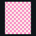 Pink Check, Chequerboard Pattern, Chequered Poster<br><div class="desc">Chequered Pattern – pink and cream white chequerboard.</div>