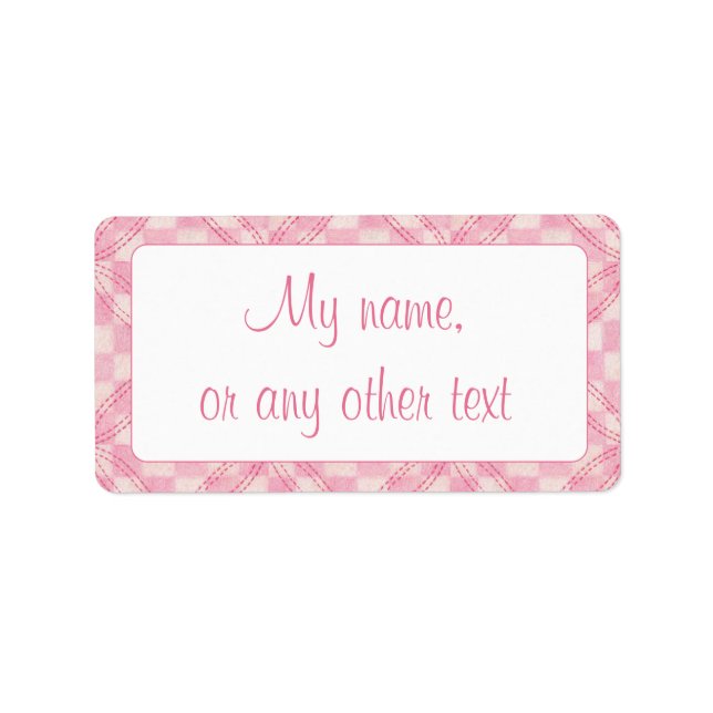 PINK CHECK QUILT 1.25"x2.375" Labels (Front)