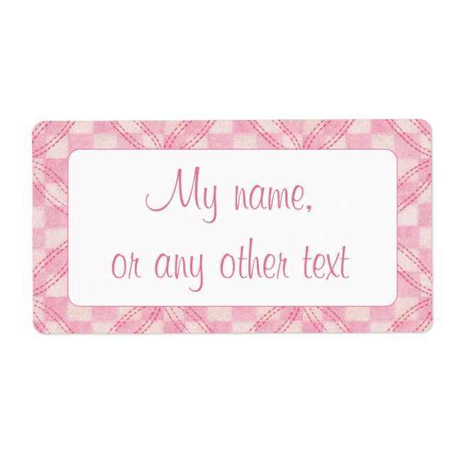 PINK CHECK QUILT 2"x3.75" Labels (Front)