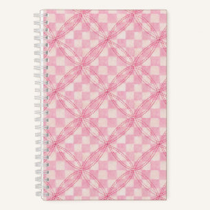PINK CHECK QUILT 5.5x8.5 Spiral Notebook