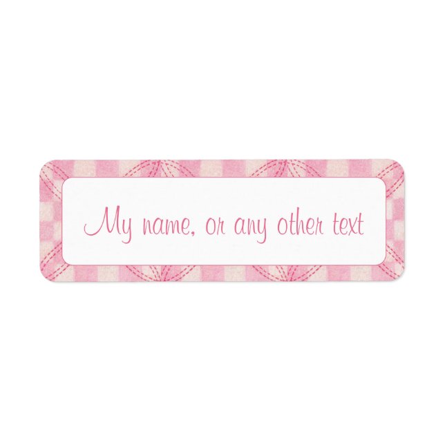 PINK CHECK QUILT .75"x2.25" Labels (Front)